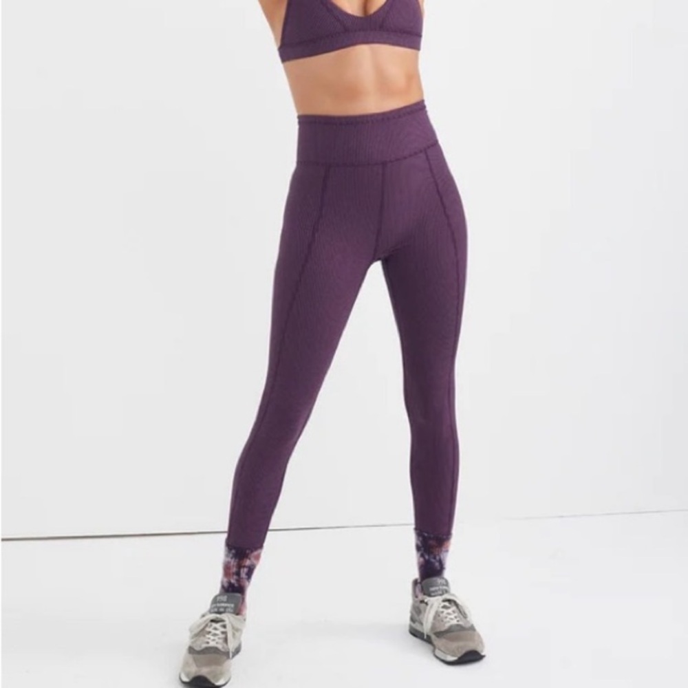 For Love & Lemons Seamed Rib Legging Size Small Plum Purple - Picture 2 of 12